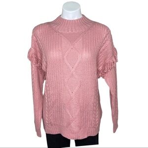 Time and Tru Cable Knit Pink Sweater Small (4-6)